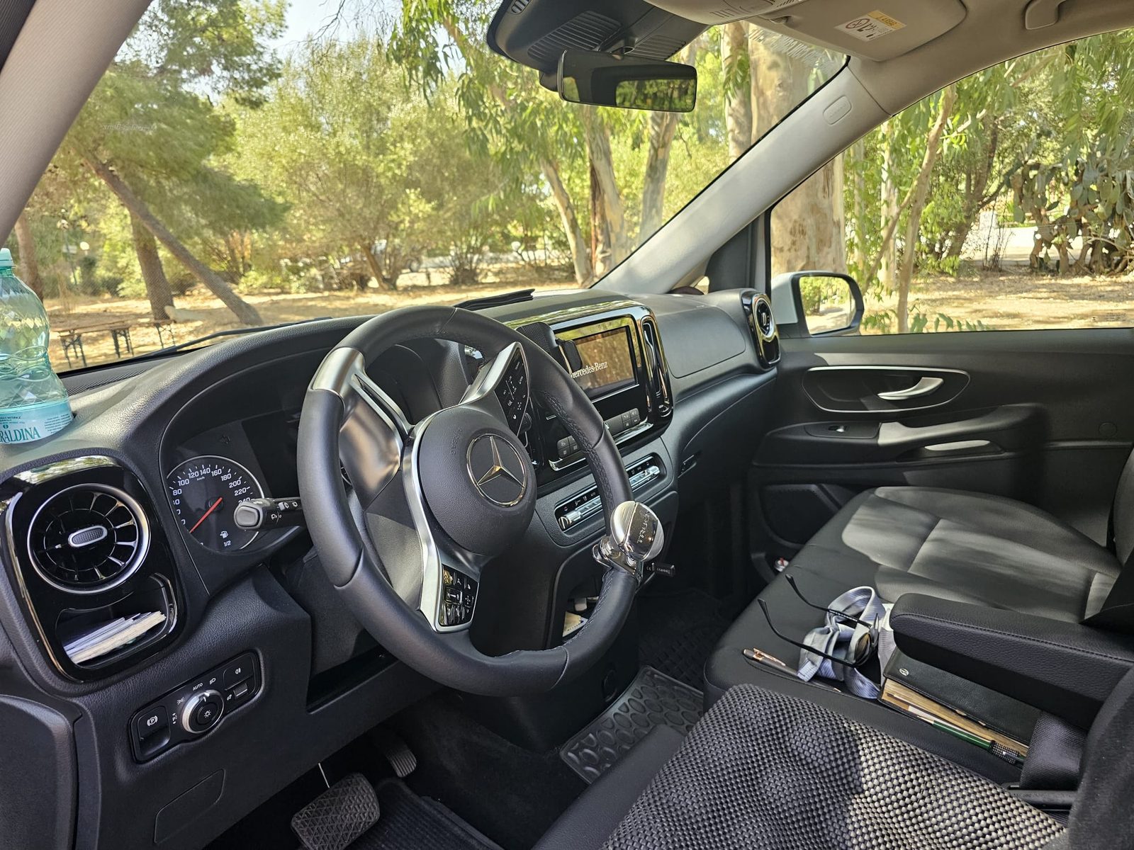 Minivan interior: eight passenger seats